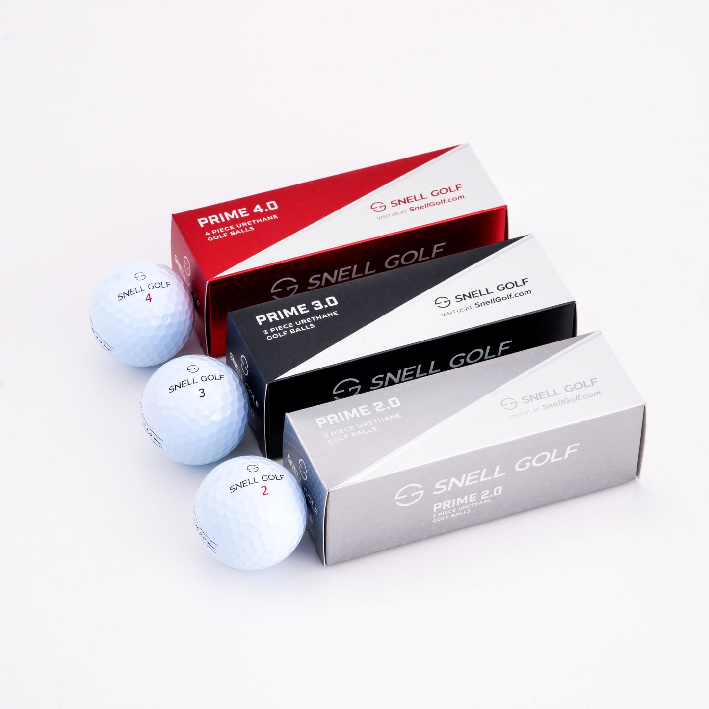 Snell Golf テスティングパック PRIME 2.0/3.0/4.0(白)各1スリーブ