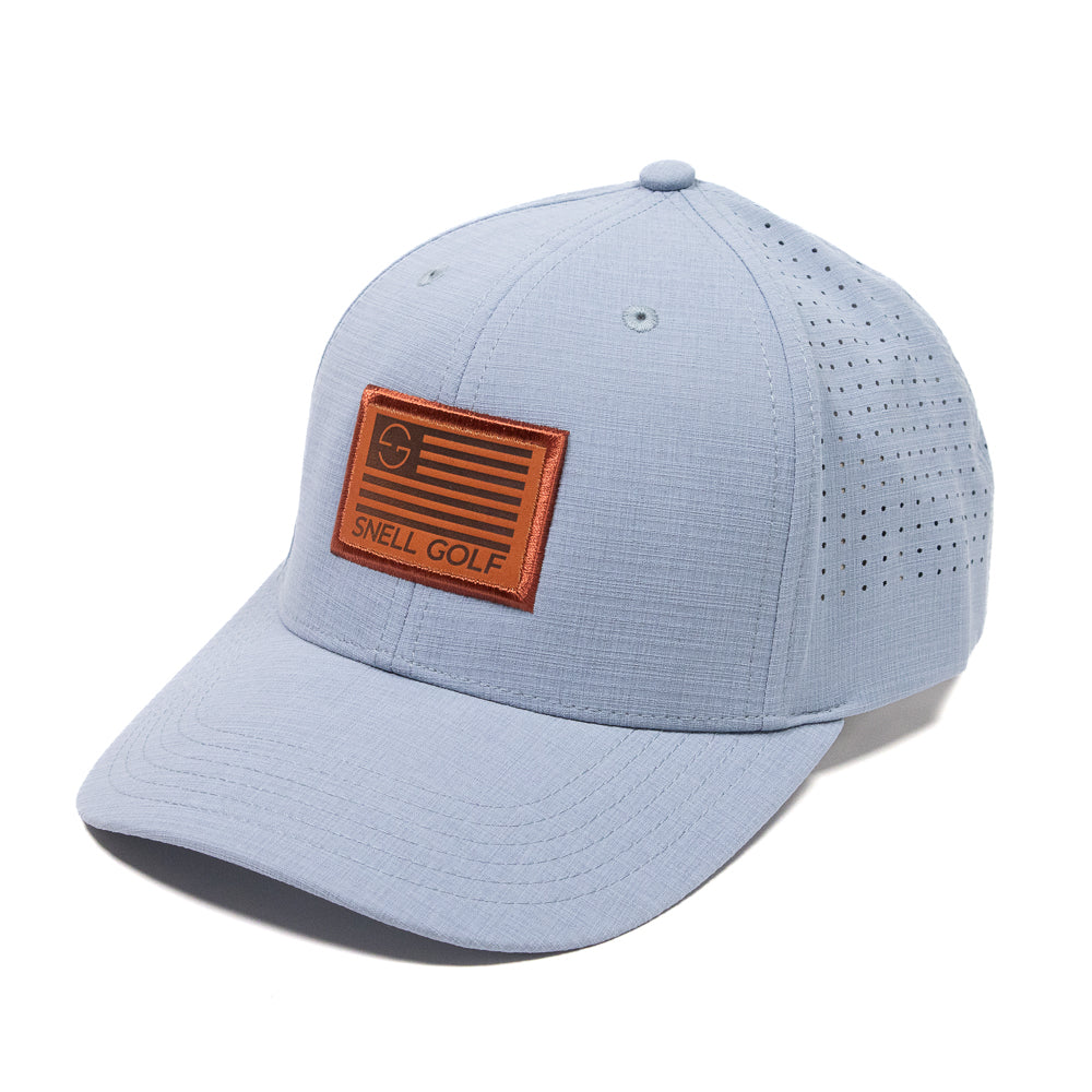SNELLエンボスレザーモデル ★ Ultra-Lite Mesh Cap - Cool Blue ■ ウルトラライト・メッシュキャップ(クールブルー)★ FENIX XCELL x Snell コラボ