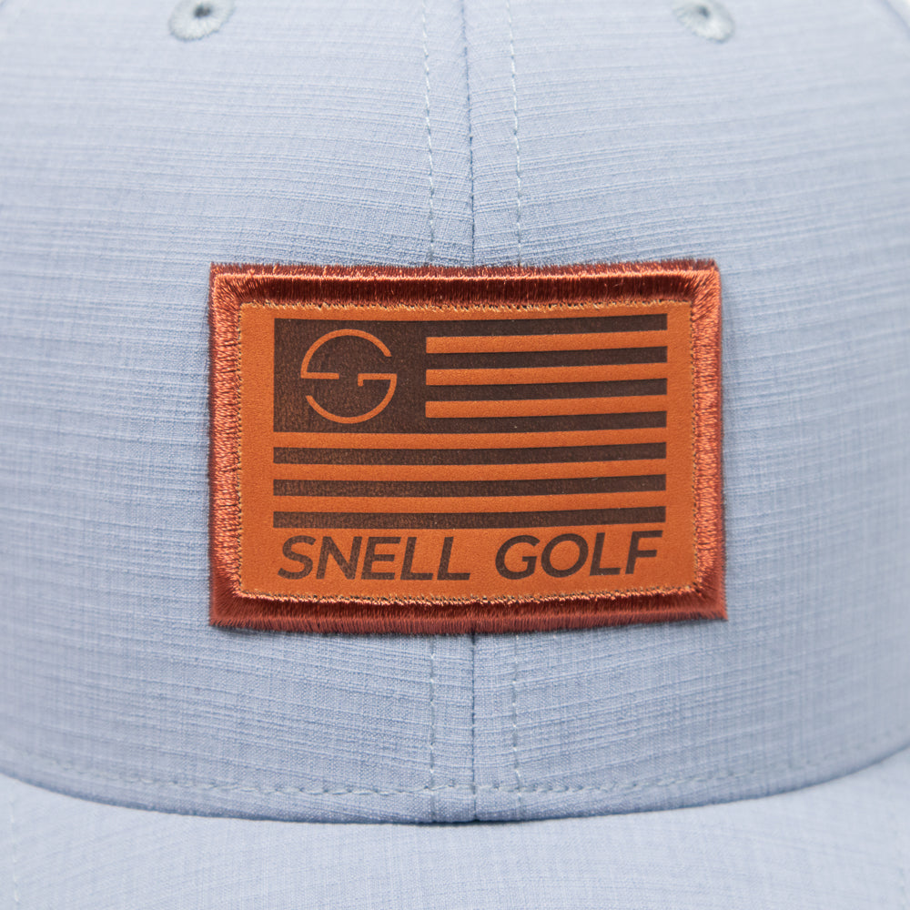 SNELLエンボスレザーモデル ★ Ultra-Lite Mesh Cap - Cool Blue ■ ウルトラライト・メッシュキャップ(クールブルー)★ FENIX XCELL x Snell コラボ